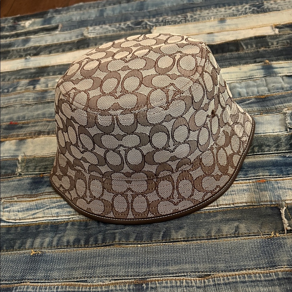 Coach Brown Jacquard Bucket Hat